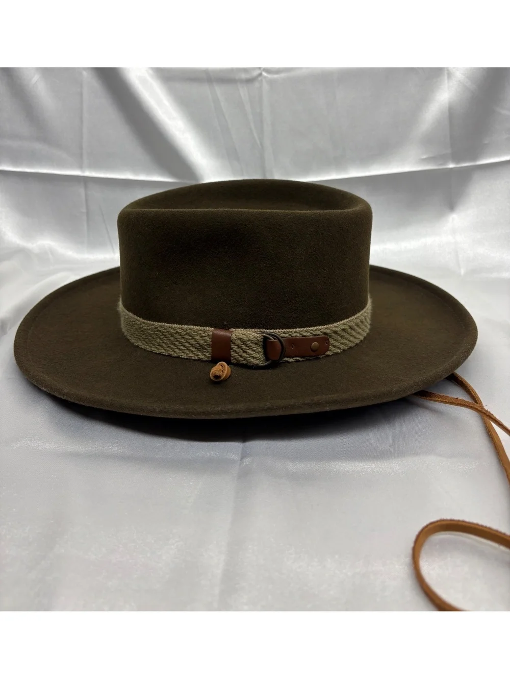 Vintage Dorfman Pacific 100%Wool Brown Discovery Channel Expedition Fedora Small